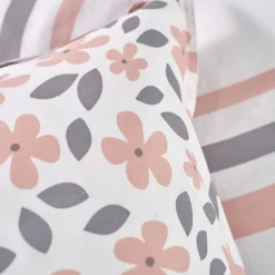 Parure housse de couette enfant en Coton 57 Fils motif floral CAPUCINE