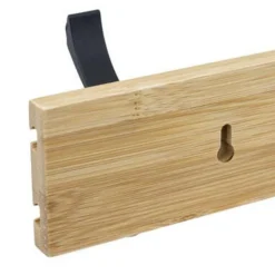 Patère Murale 4 Têtes Coulissantes 40cm Naturel