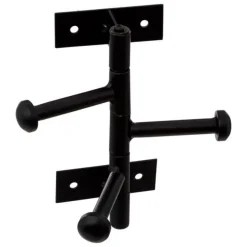 Patère Murale 3 Crochets Rotatifs Aréna 9cm Noir