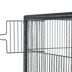 PawHut Cage à Oiseaux Portable avec 4 Mangeoires et 4 Perchoirs Pratique 81 x 48 x 163 cm Noir et Gris