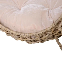PawHut Panier chat lit chat cosy grand confort dim. Ø 52 x 58H cm coussin moelleux inclus résine tressée imitation rotin beige