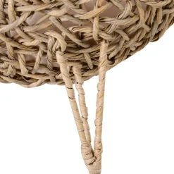 PawHut Panier chat lit chat cosy grand confort dim. Ø 52 x 58H cm coussin moelleux inclus résine tressée imitation rotin beige