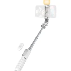 Perche à selfie Bluetooth 2 en 1 avec LED blanc