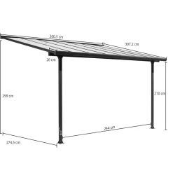 Pergola - Adossée - Aluminium - 9-21m²