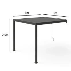 Pergola bioclimatique adossée 3x3 m AGADIR