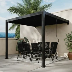 Pergola bioclimatique adossée 3x3 m AGADIR