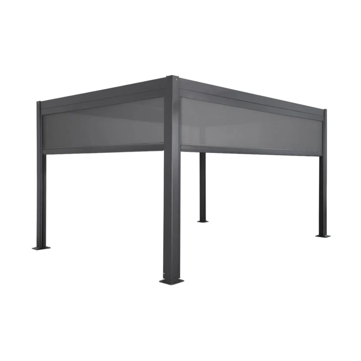 Pergola bioclimatique. aluminium et acier. 3x4m avec store 3m + store 4m