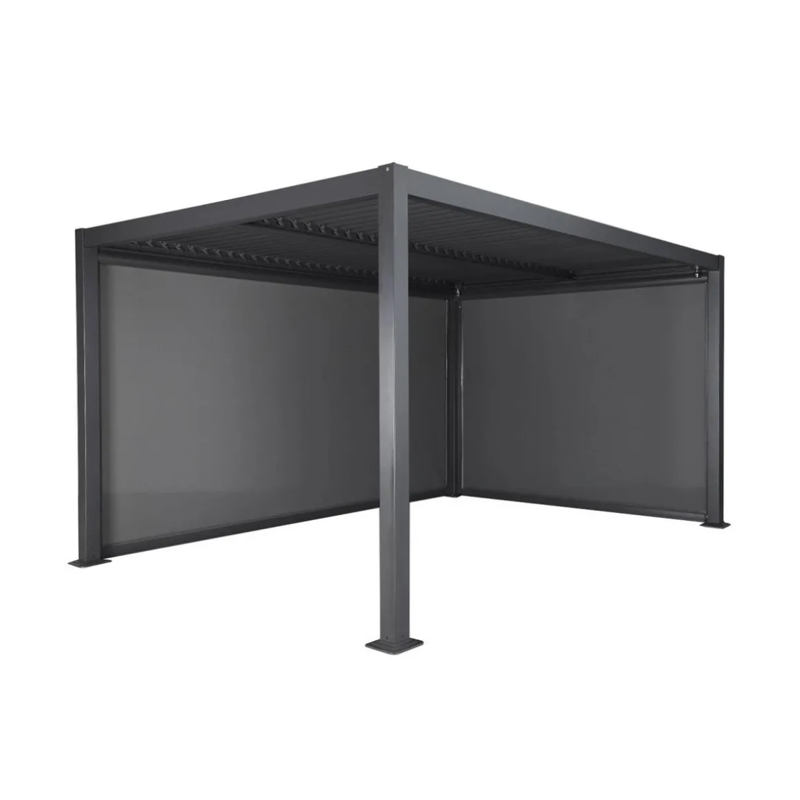 Pergola bioclimatique. aluminium et acier. 3x4m avec store 3m + store 4m