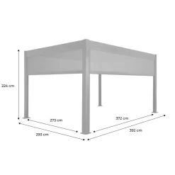 Pergola bioclimatique. aluminium et acier. 3x4m avec store 3m + store 4m