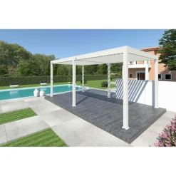 Pergola bioclimatique autoportée 3x6 m - Aluminium - Blanc - VS OmBREA®