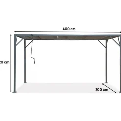 Pergola bioclimatique en tissu Lodge 3 x 4 m - Anthracite