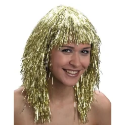 Perruque Années 80 Lamée Or