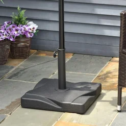 Pied de parasol base de lestage parasol carré dim. 41,5L x 41,5I x 35H cm poids net 20 Kg ciment HDPE noir