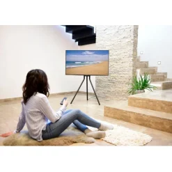 Pied TV design chevalet noir 37-75 pouces