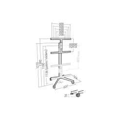 Pied TV KANA1400XL METAL 40 à 80 pouces