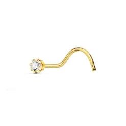 Piercing Or Jaune 18 Carats 750/000 et Zirconium - Nez