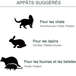 Piège de capture pour petits animaux type lapin rat - 2 entrées + poignée - dim. 100L x 25l x 28H cm - métal vert