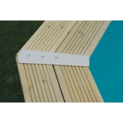 Piscine enterrée bois octogonale - 400X610x130cm - Liner Bleu -OCEA