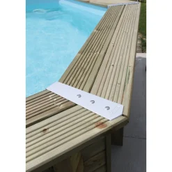 Piscine enterrée bois octogonale - 400X610x130cm - Liner Bleu -OCEA