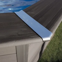 Piscine hors sol ronde en composite - Grise - 4,10 x 1,24 m