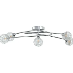 Plafonnier avec abat-jour en maille metallique pour 5 LED G9