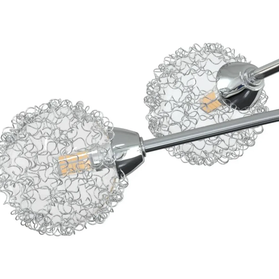 Plafonnier avec abat-jour en maille metallique pour 5 LED G9