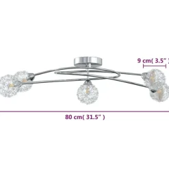 Plafonnier avec abat-jour en maille metallique pour 5 LED G9