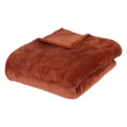 Plaid Doux Uni Flanel 180x230cm Terracotta