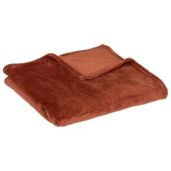 Plaid Doux Uni Flanel 125x150cm Terracotta