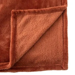 Plaid Doux Uni Flanel 125x150cm Terracotta