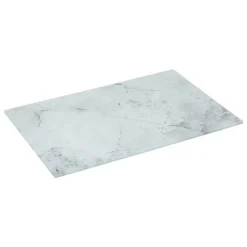 Planche à Découper en Verre Marbre 30cm Blanc