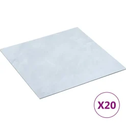 Planches plancher autoadhesives 20 pcs PVC 1,86 m^2 Marbre blanc