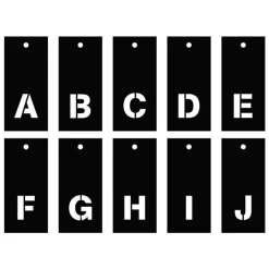 Pochoirs alphabet 70 lettres majuscules et minuscules & chiffres