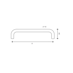 Poignée 1003 pour meuble Inox 304 massif - 192mm - Finition brossé