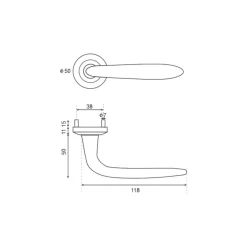 Poignée de porte Aluminium - Aliénor - Finition Chrome perle