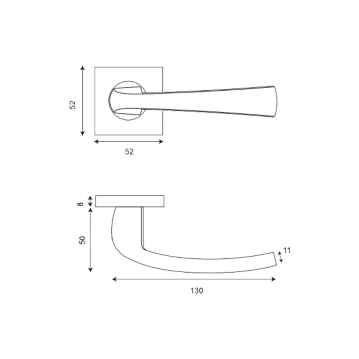 Poignée de porte Aluminium - Ambiance - Finition Chrome perle