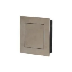 Poignées cuvettes carrée à encastrer - Avec platine poussoir - Diamètre 80 mm - Inox Brossé