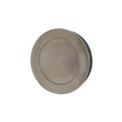 Poignées cuvettes ronde à encastrer - Avec platine poussoir - Diamètre 80 mm - Inox Brossé