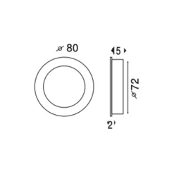 Poignées cuvettes ronde à encastrer - Avec platine poussoir - Diamètre 80 mm - Inox Brossé