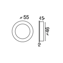 Poignées cuvettes ronde à encastrer - Avec platine poussoir - Diamètre 55 mm - Inox Brossé