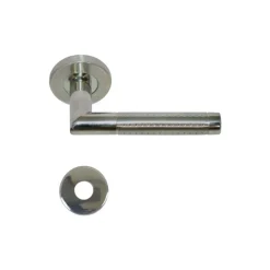 Poignées modèle Barsac avec rosaces rondes batteuses diamètre 20 - inox 304 bicolore brillant mat x2