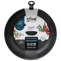 Poêle en Aluminium Amovible 30cm Noir