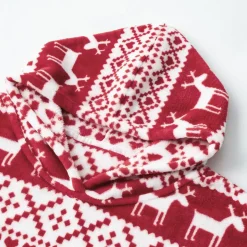 Poncho adulte double face flanelle/sherpa imprimé Noël