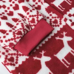 Poncho adulte double face flanelle/sherpa imprimé Noël