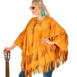 Poncho Daim - Hippie - Femme - Standard
