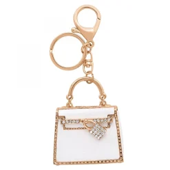 Porte-clé sac à main orné de cristaux scintillants