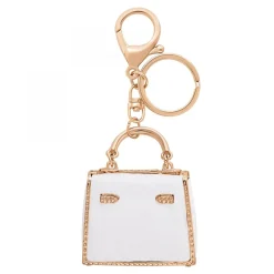 Porte-clé sac à main orné de cristaux scintillants