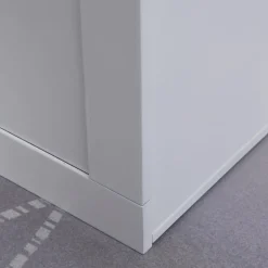 Porte-gamelles surélevé 2 gamelles avec coffre blanc