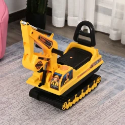 Porteur enfant tractopelle 12-36 mois coffre klaxon fonction pivotante jaune