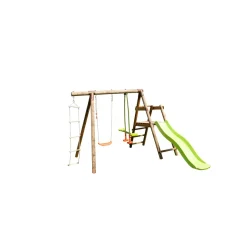 Portique balançoire avec toboggan - Bois - H1.95m - MURIER
